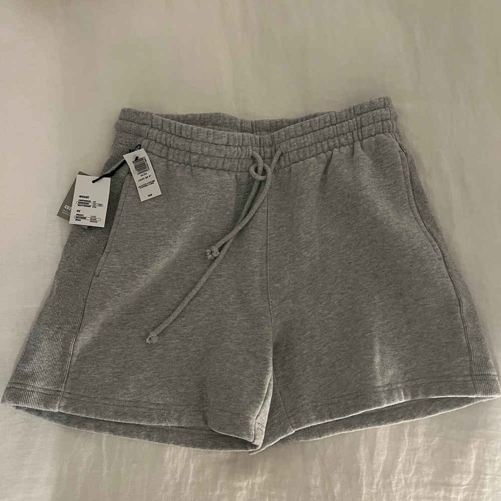 TNA Heather Gray High-Waist Sweat Shorts
